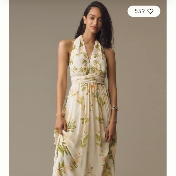Farm Rio x Anthropologie V-Neck Floral Chiffon Maxi Dress NEW. Medium - Picture 1 of 11